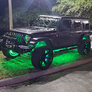 Jeep with under glow lights