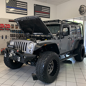 Jeep in showroom