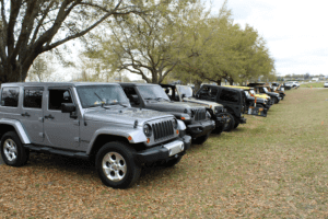 Row of Jeeps together